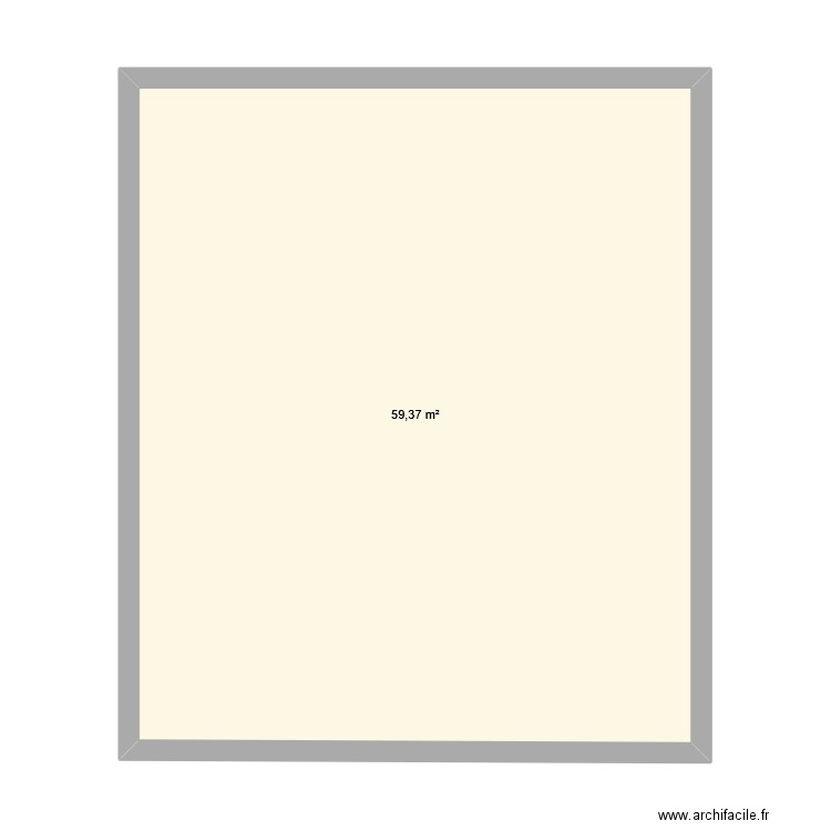 SAE 1.3. Plan de 1 pièce et 59 m2