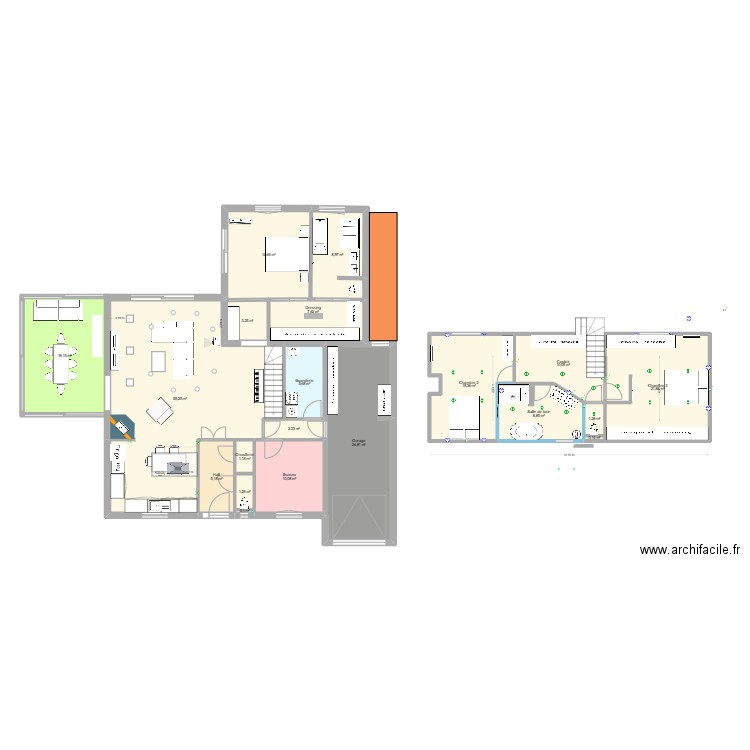 maison modif dressing momo extension 2. Plan de 20 pièces et 217 m2