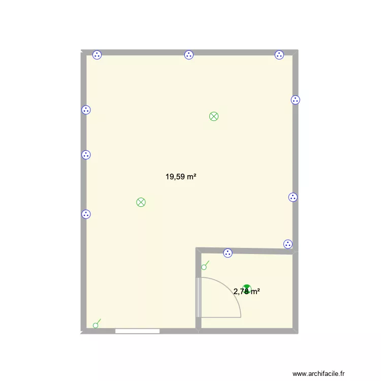reserve Rapizza. Plan de 2  et 22 m²