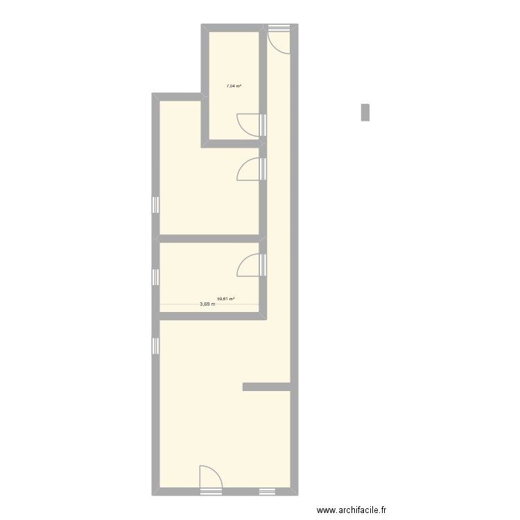 VISTA ALEGRE. Plan de 2 pièces et 67 m2