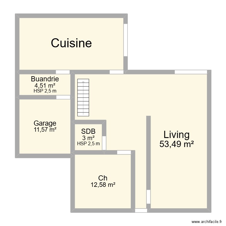 plan maison 1. Plan de 6 pièces et 108 m2