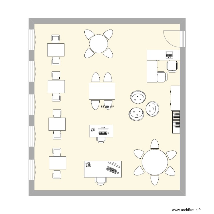CLASSE PROJET. Plan de 1 pièce et 56 m2