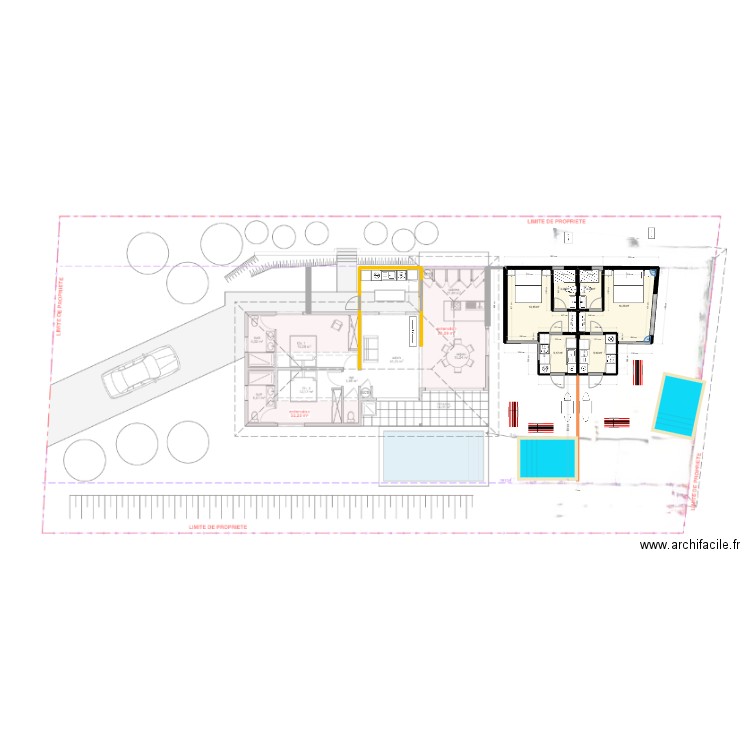 Bungalows 19juin. Plan de 6 pièces et 44 m2