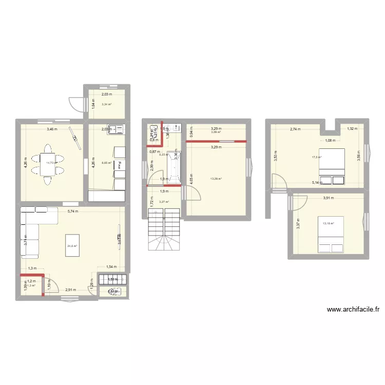 LEDIEN REZ DE CHAUSSEE AMENAGE. Plan de 13 et 111 m² LEDIEN REZ DE CHAUSSEE AMENAGE. Plan de 13 et 111 m²