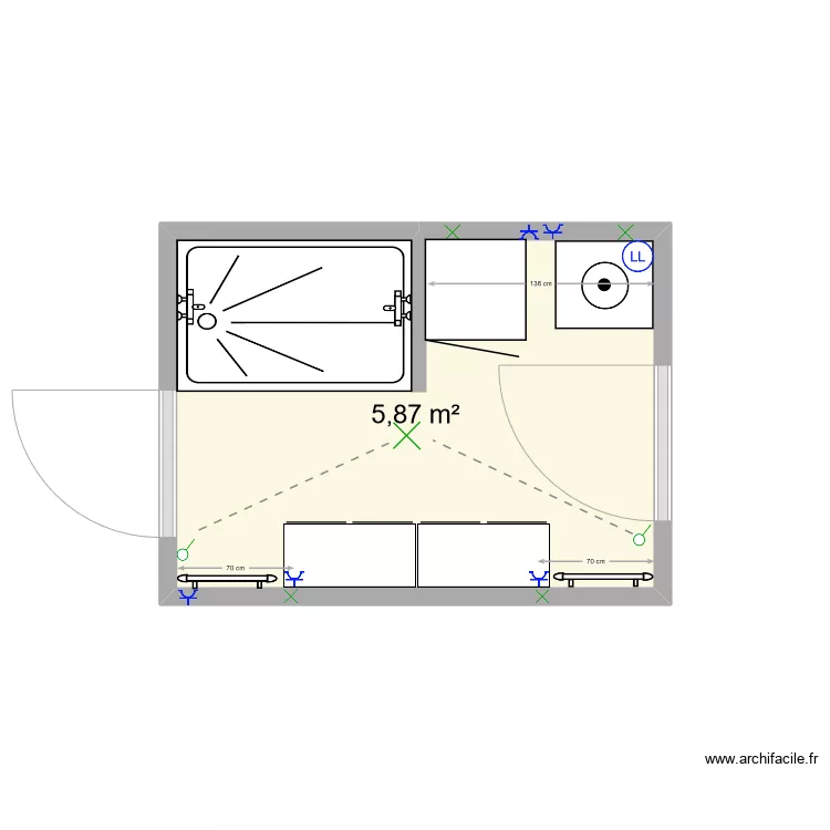 Salle de bain . Plan de 