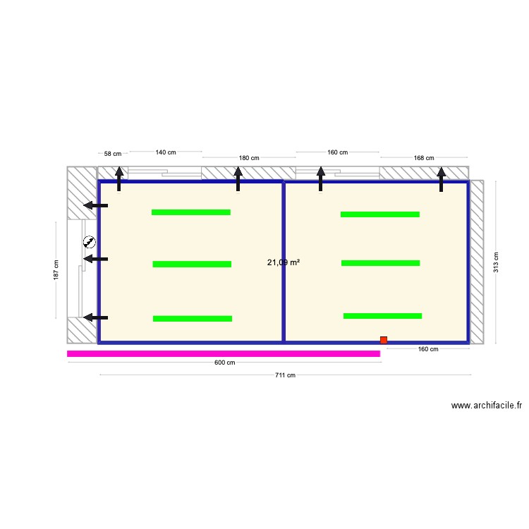 Telma BEM HAJA, Fernão Ferro. Plan de 1 pièce et 21 m2