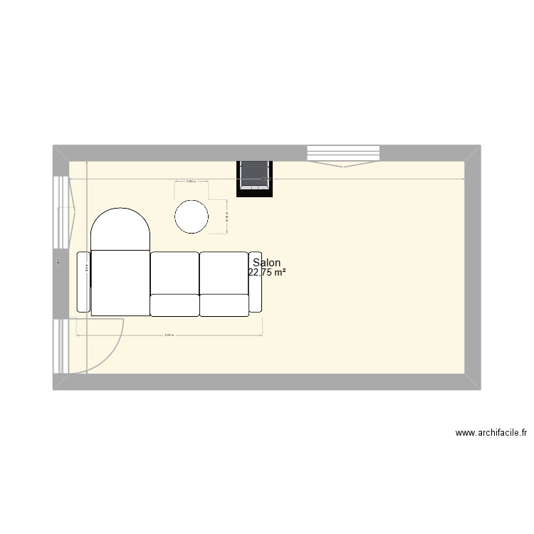 Salon Sarzeau. Plan de 1 pièce et 23 m2