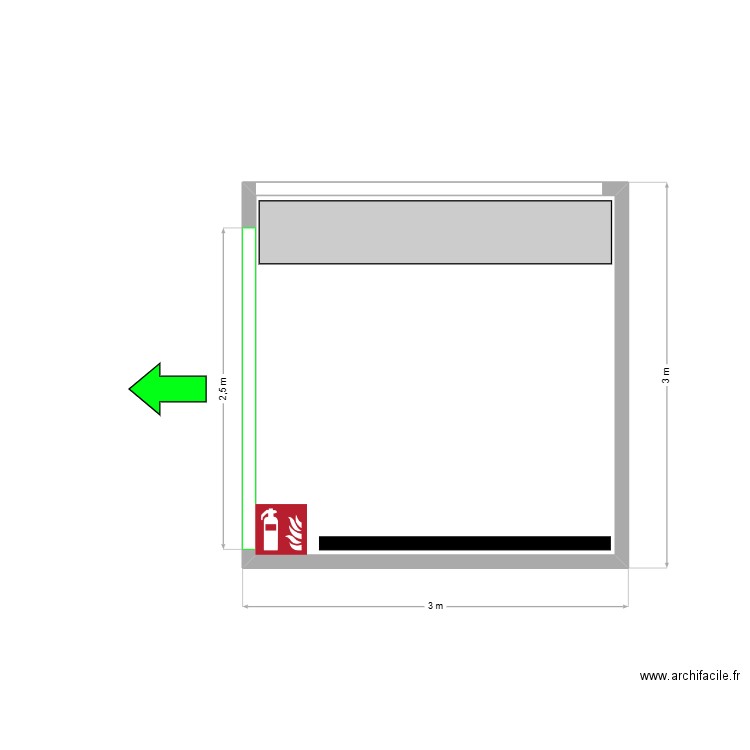 Merch M. Plan de 1 pièce et 8 m2