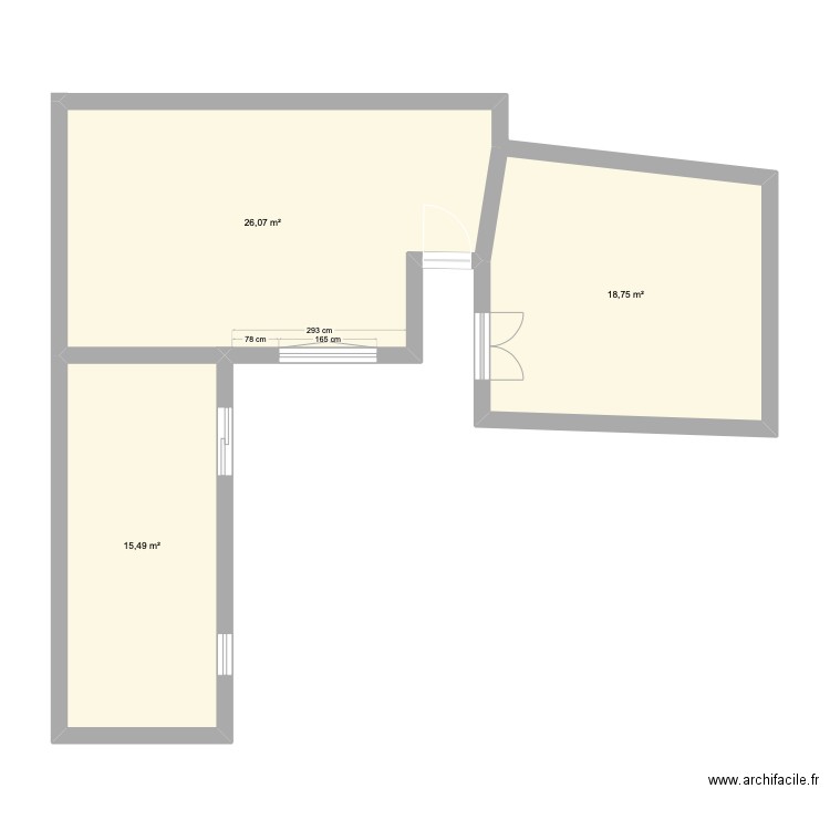Urbanisme. Plan de 3 pièces et 60 m2