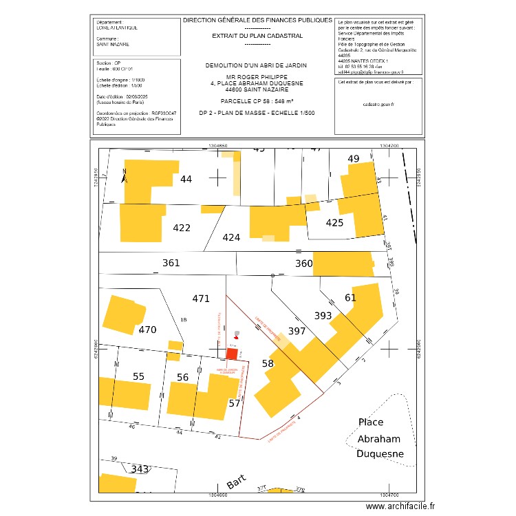 DP 2 ROGER DEMOLITION. Plan de 0 pièce et 0 m2
