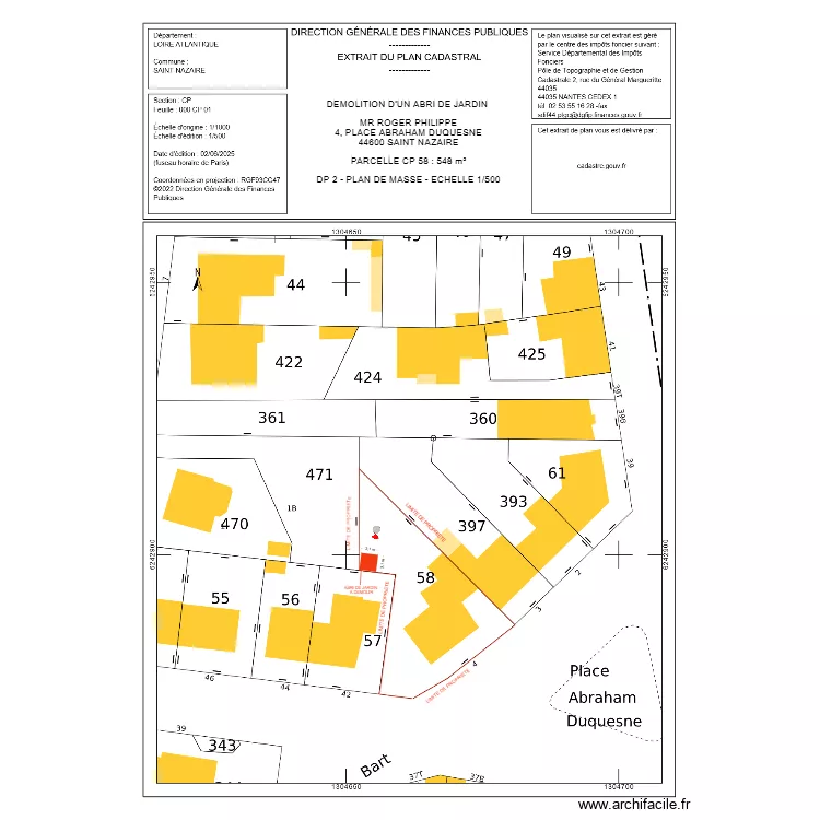 DP 2 ROGER DEMOLITION. Plan de 
