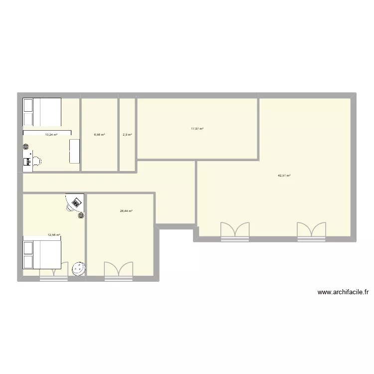 maison. Plan de 7  et 119 m²
