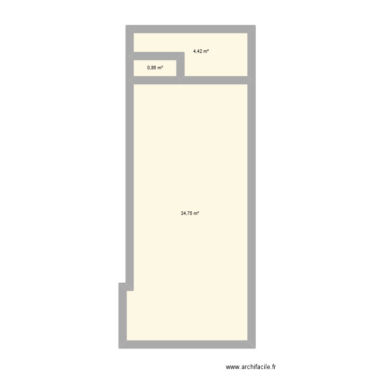 ggg. Plan de 3 pièces et 40 m2