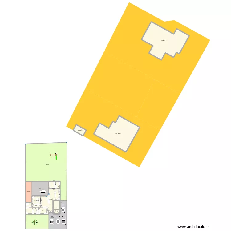 Maison cool. Plan de 19  et 1142 m²