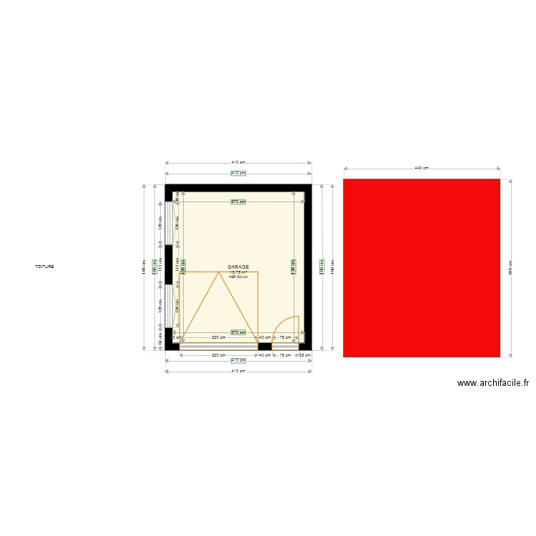 ANDLAU GARAGE. Plan de 1 pièce et 16 m2