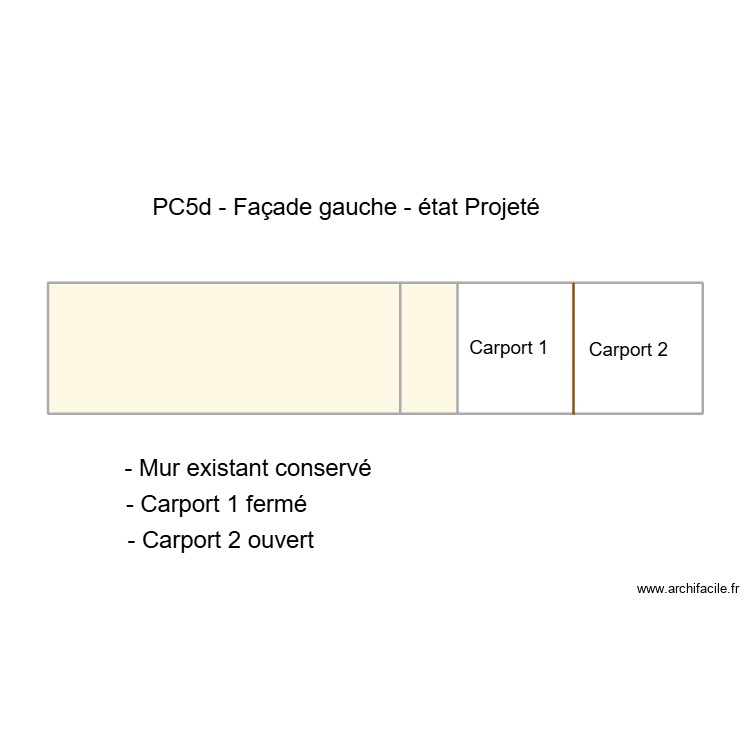 face gauche projet&eacute;. Plan de 0 pièce et 0 m2