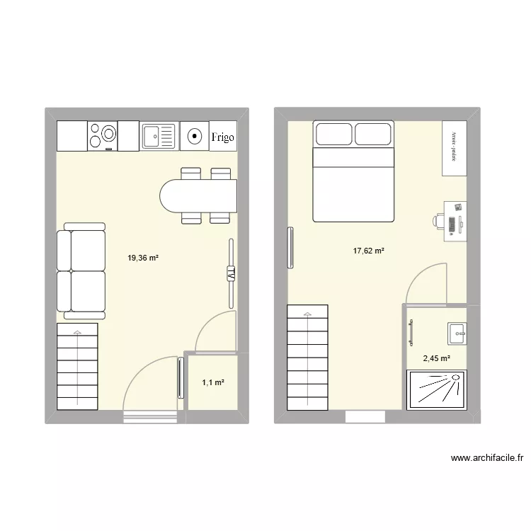 APPT 2. Plan de 4 Pièces et 41 m²