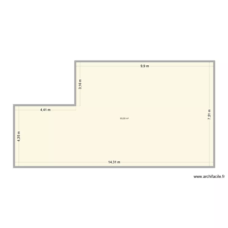 terrasse. Plan de 1  et 94 m²