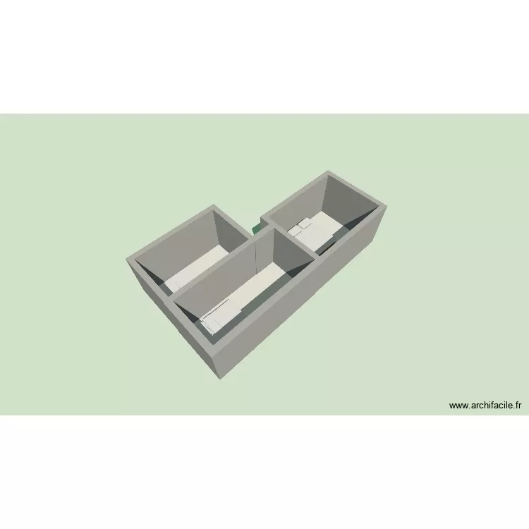 chambre. Plan de 3  et 34 m²