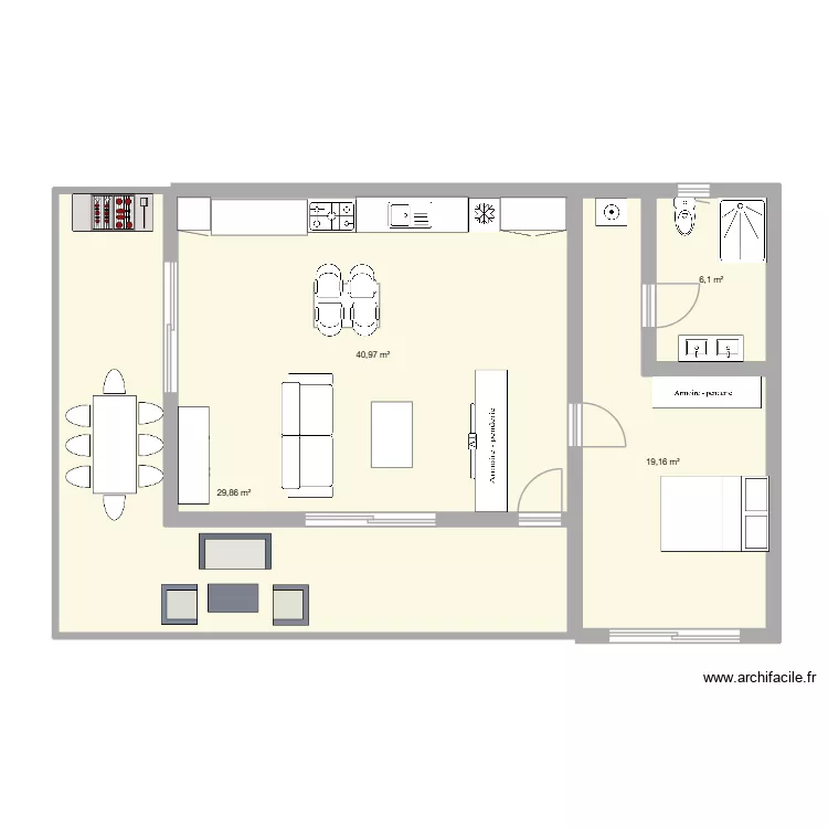 Maison Invit&eacute; Saint Vallier. Plan de 4  et 96 m²