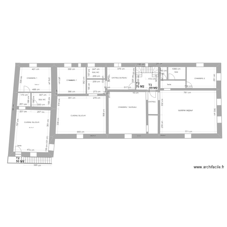 LES BRISSES PROJET  1 ETAGE  2. Plan de 6 pièces et 231 m2