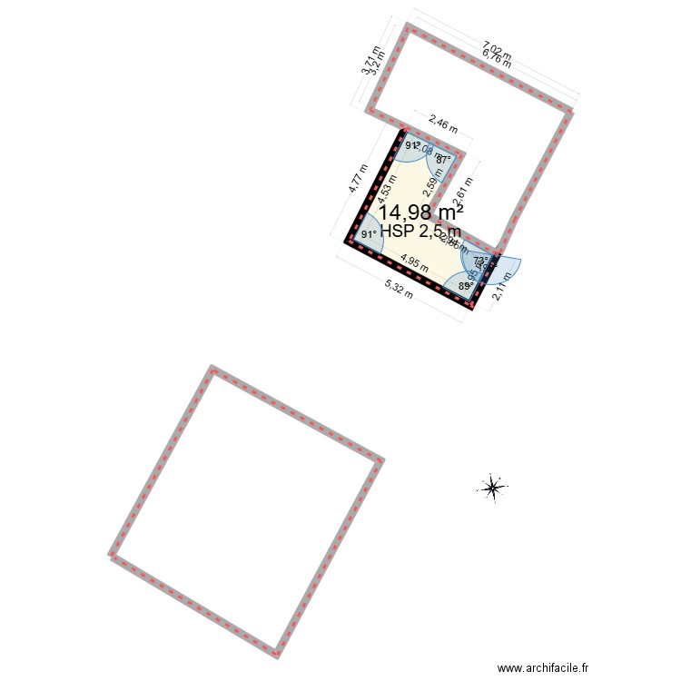 treport cadastre. Plan de 1 pièce et 15 m2