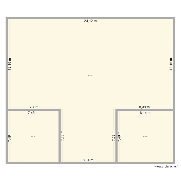 USINE ACTUELLE. Plan de 3 pièces et 496 m2