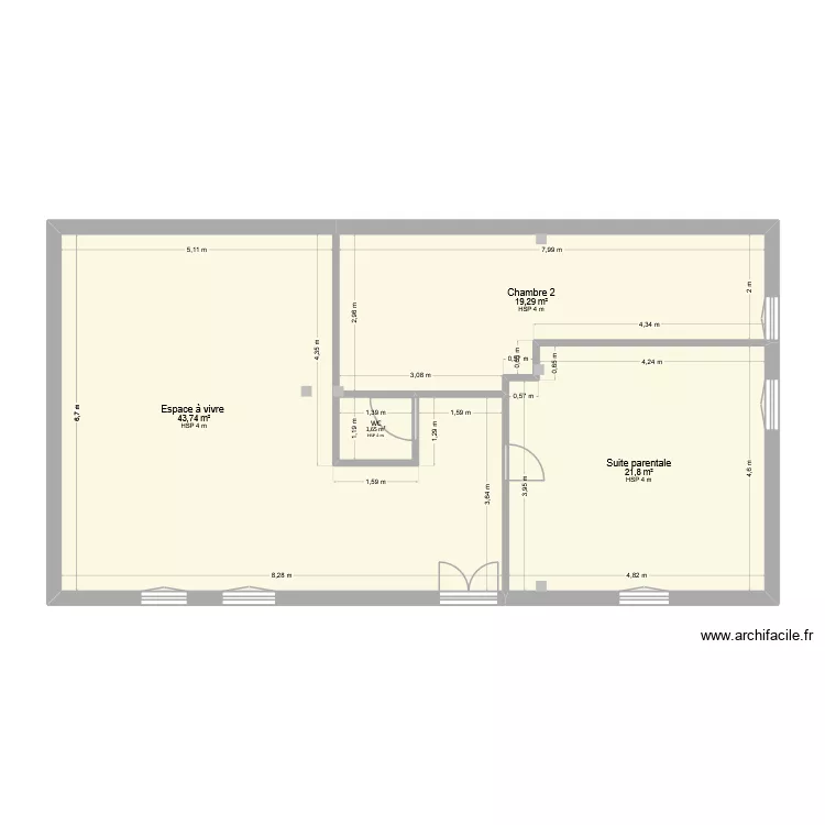 LEBBOS_Appt V2_Masses. Plan de 4 et 86 m² LEBBOS_Appt V2_Masses. Plan de 4 et 86 m²