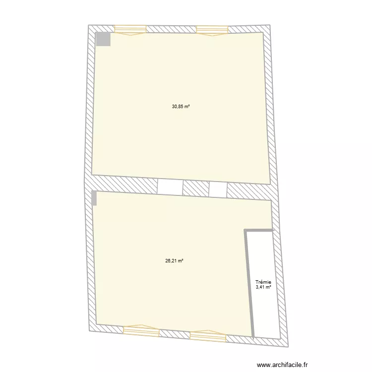 chateauneuf / verdun / r+2 existant. Plan de 