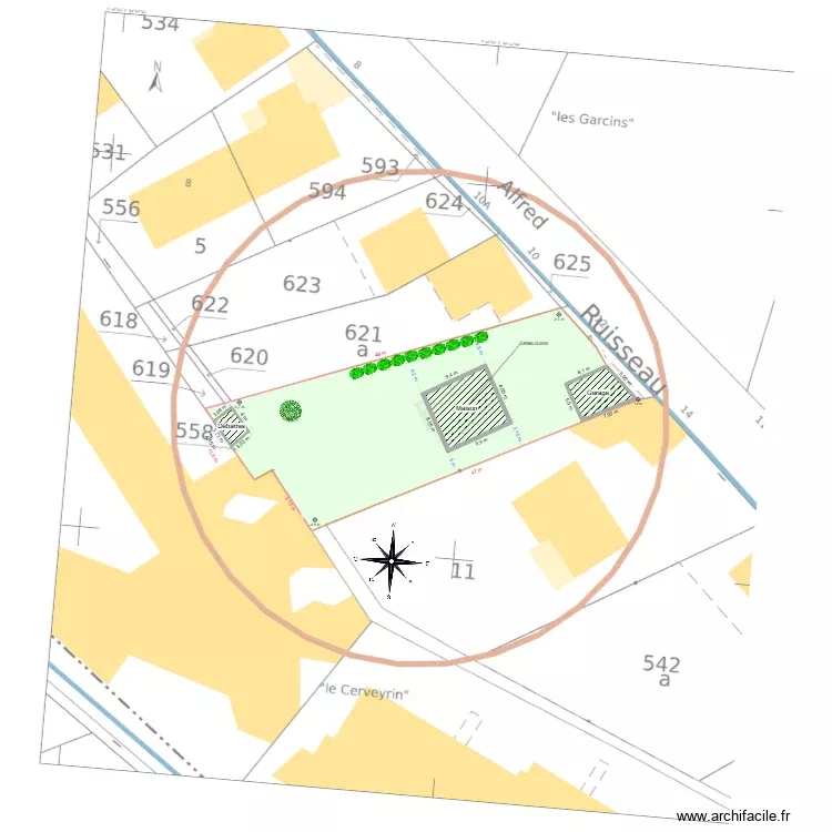 Plan de Masse existant V02. Plan de 5 Pièces et 254 m²