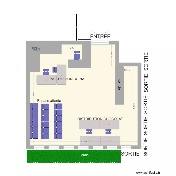 le square CHOCOLAT CCAS. Plan de 