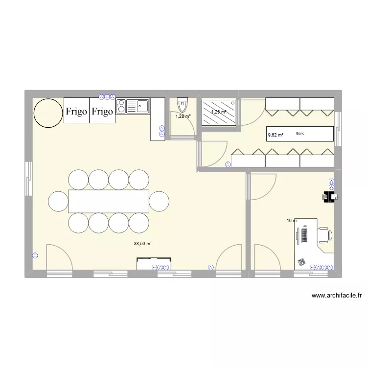 SERVICE TECHNIQUES. Plan de 5  et 61 m²