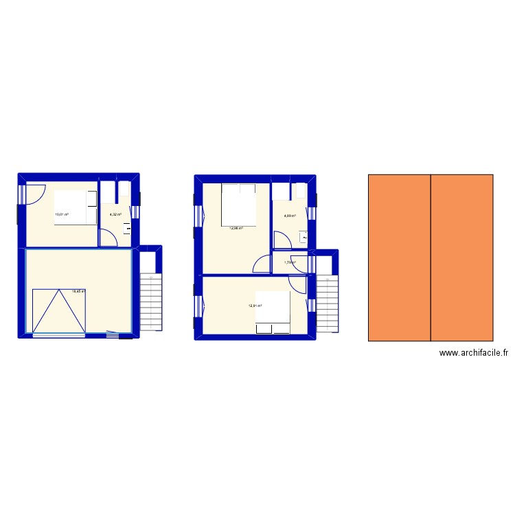 garage. Plan de 7 pièces et 65 m2