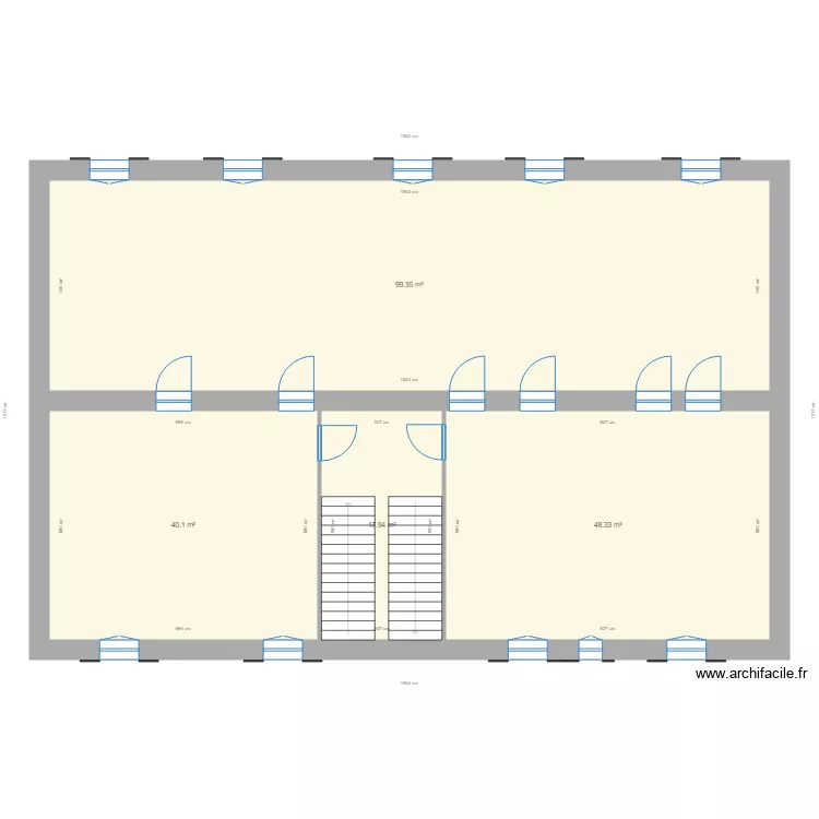 Premier &eacute;tage nue. Plan de 
