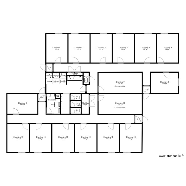 14 modifier en 16 personnes. Plan de 0 pièce et 0 m2