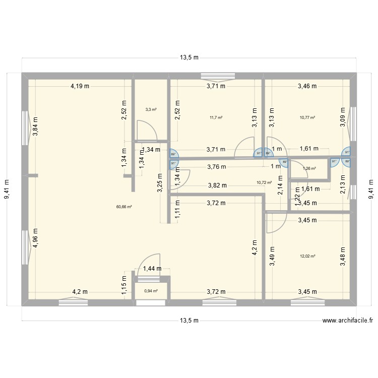 steph. Plan de 8 pièces et 111 m2