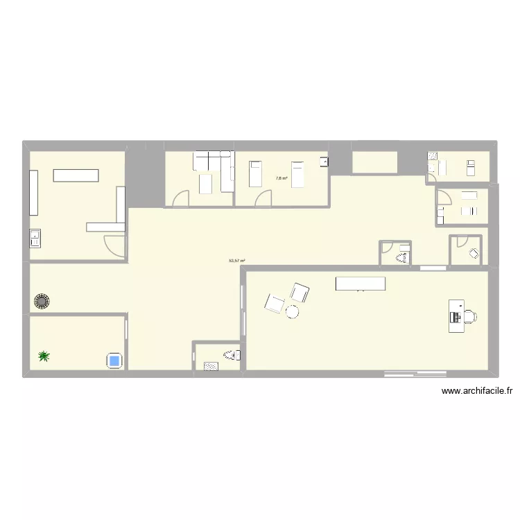 SPA. Plan de 12  et 136 m²