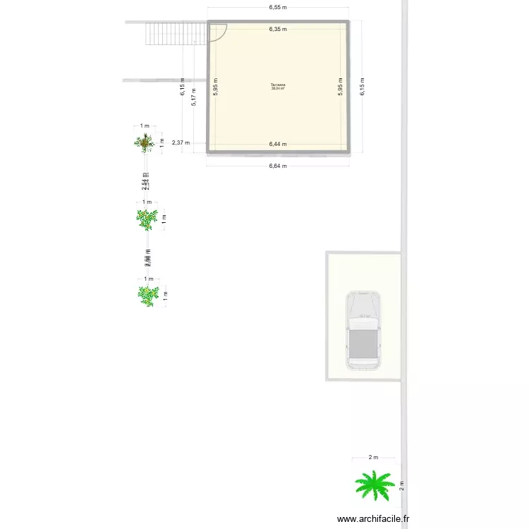 maison plage garage +deux chambre terrasse. Plan de 4 Pièces et 67 m²