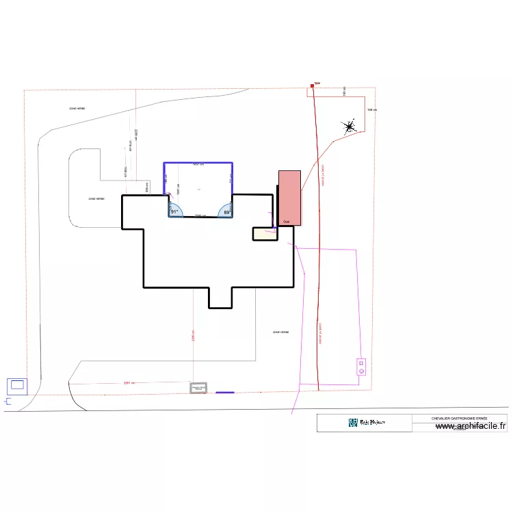 PLAN DE MASSE ERN&Eacute;E projet. Plan de 