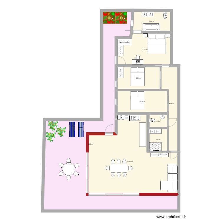 Clastrier. Plan de 9 pièces et 176 m2