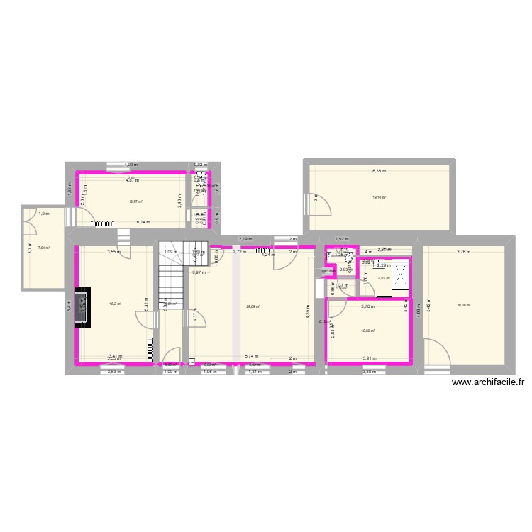 Noyers 65 Rdc après travaux. Plan de 0 pièce et 0 m2