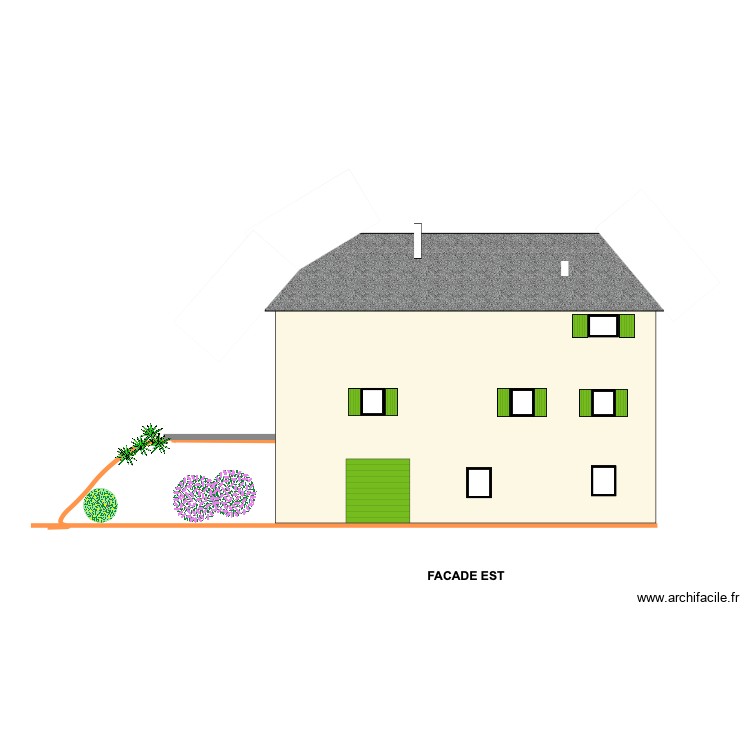 facade EST. Plan de 0 pièce et 0 m2