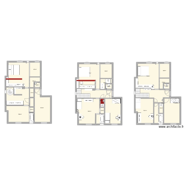6eme Lafontaine v2. Plan de 24 pièces et 201 m2