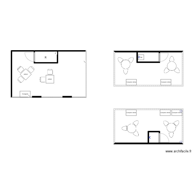3D Print. Plan de 4 pièces et 34 m2