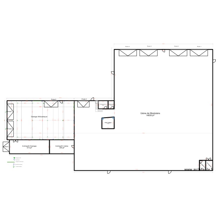 1890 St-Dominique. Plan de 10 pièces et 1770 m2