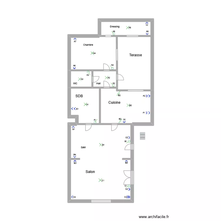 YVES 1. Plan de 8  et 29 m²