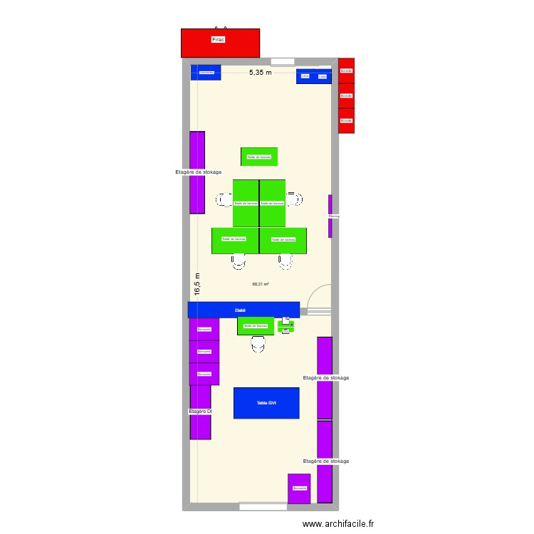 zone elec 22. Plan de 1 pièce et 88 m2