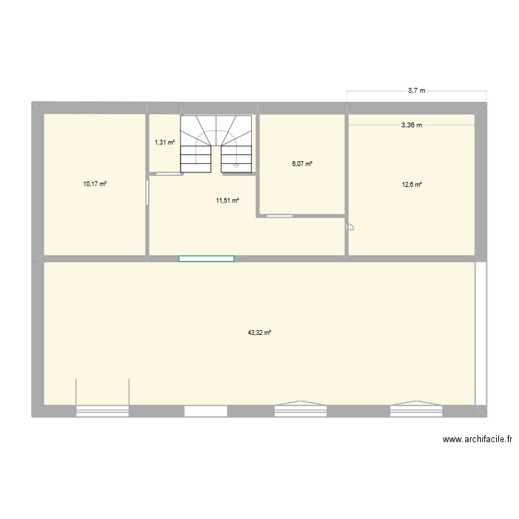 KERZAN2. Plan de 6 pièces et 85 m2