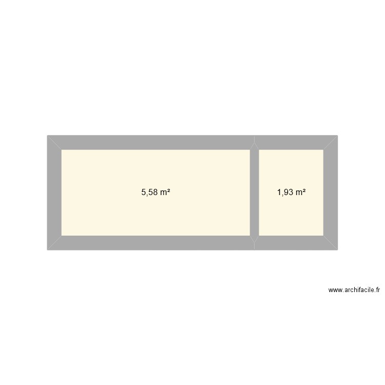 entrée. Plan de 2 pièces et 8 m2