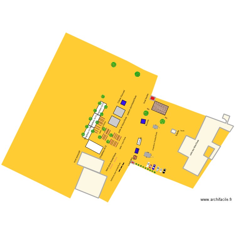 eclade de moule. Plan de 6 pièces et 1249 m2